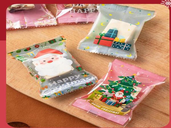Christmas Snowflake Crisp Nougat Packaging Bag Cellophane OPP Bags Non Stick Cookies Disposable Candy Packaging Tools