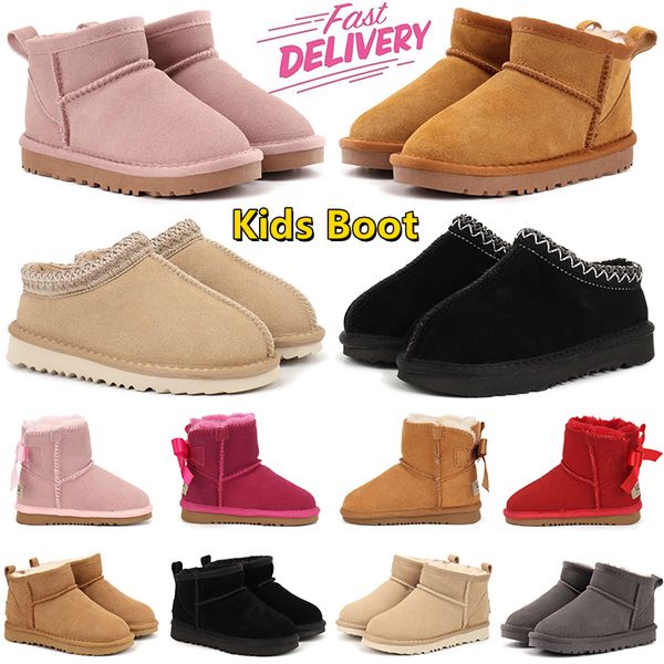 Kids Toddler Boots Australia Snow Designer Children Winter Classic Ultra Mini Boot Baby Infants fur booty Boys Girls Ankle Half Child Suede