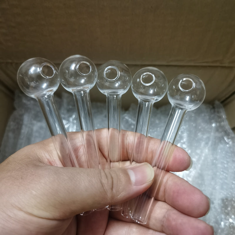30PCS Pyrex Glass Oil Burner Pipe Clear Color quality pipes transparent Great Tube tubes Nail tips