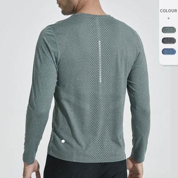 Men Yoga Outfit Sports Long Sleeve T-shirt Mens Sport Style Shirts Fiess Clothes Training Elastic Quick Dry Sportwear Top Plus Size 5XL