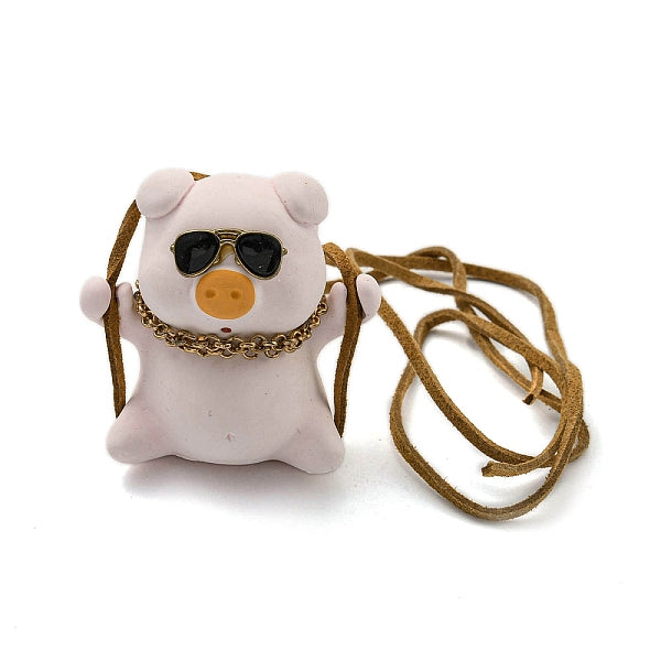 Cute Gesso Swinging Pig Pendant Decorations