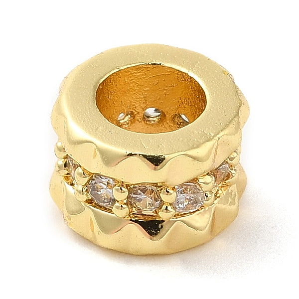 Placage en rack laiton micro pavé de zircone cubique perles européennes