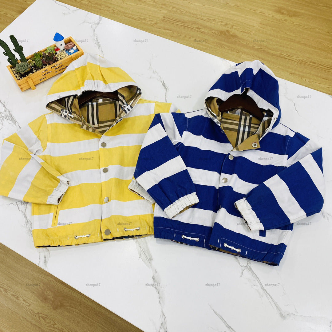 Top hooded baby coat Arrange the stripes boys girls Jacket kids designer clothes autumn Zipper child Outwear A230X07N061