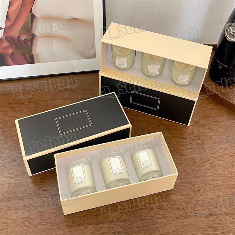 Mini Incense Scented Candle Set 3pc Perfume Christmas Limited Edition EDC English pear Red rose Fragrance Candles Room Deodorant Durable Flavor