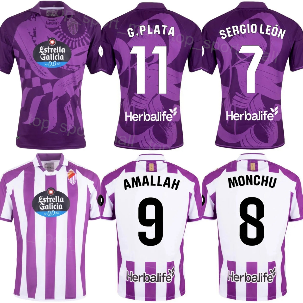 2023 2024 FC Soccer Real Valladolid Jersey Club Team 7 SYLLA 8 MONCHU 35 BIKOUE 9 ANDRE 18 ESCUDERO 10 SANCHEZ 24 KENEDY 2 PEREZ 6 BOYOMO 11 MORO Fo