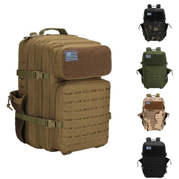 Backpacking Packs New 50L Military Tactical Backpacks Men Molle Army Assault Backpack 3P Outdoor Waterproof Bug Hunting Trekking Rucksack Ba