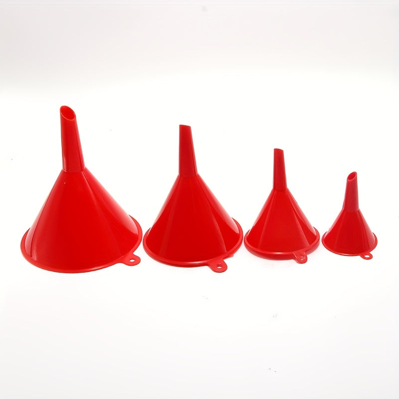 TEMU 4 Sizes Of Car Plastic Funnels For Refueling Gasoline, Oil Filling Equipment, Car Motorcycle Refueling, And Small Funnel
