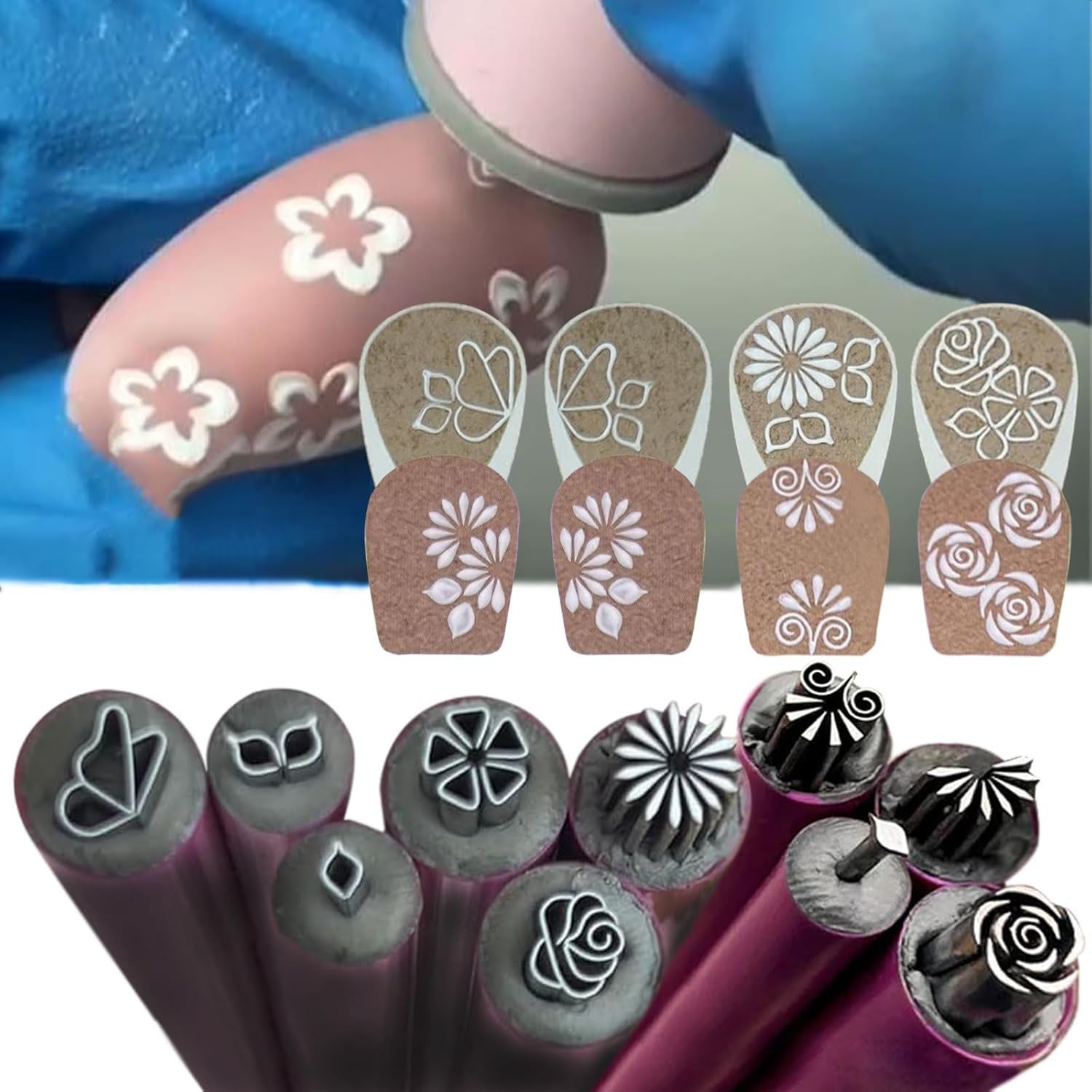 TEMU 15pcs Nail Pen Set - Diy Flower Stamp Design Tools With Dotting Accessories For Women, Unscented Nail Pens For Glitter Art And Decorations