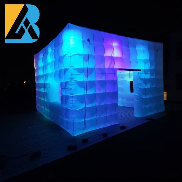 LED Inflatable Disco Party Tent Large Inflatable Cube Marquee for Wedding Party Decorations