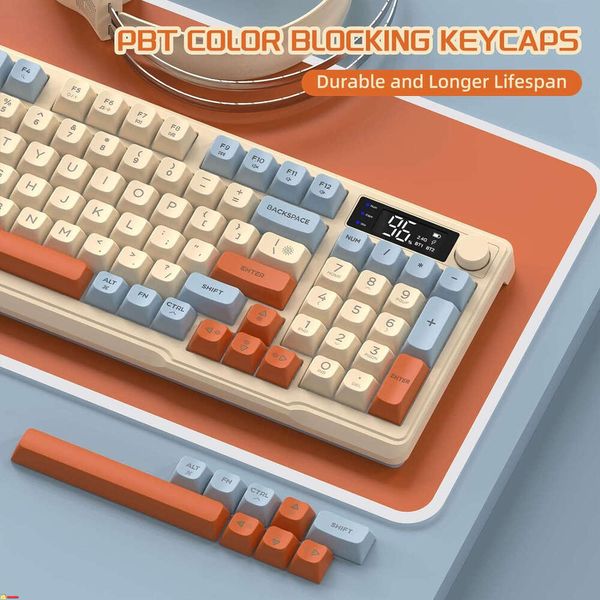 MAMBASNAKE x ZIYOU LANG M96 Gaming keyboard, Knob Control Bluetooth-2.4G Wireless nical Feeg Keyboard