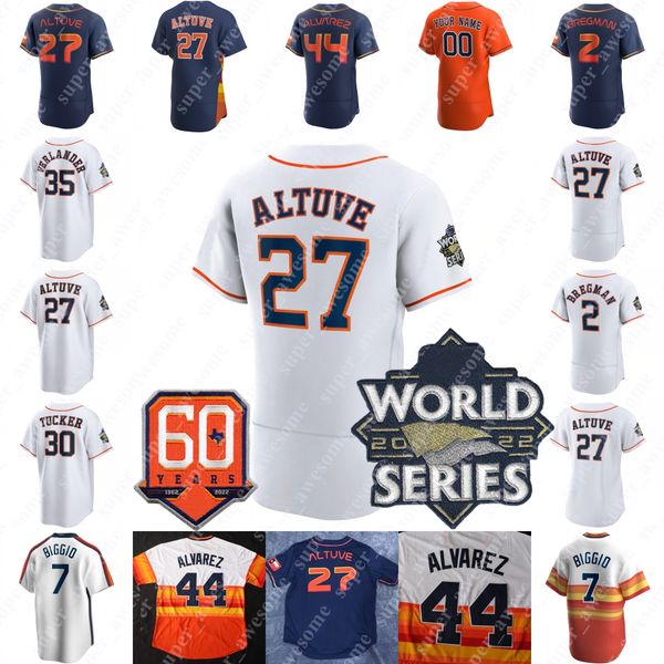 Baseball Jerseys 2022 World Series Yordan Alvarez Jersey Yuli Gurriel Jeremy Pena Alex Bregman Kyle Tucker Jose Altuve Justin Verlander Chas
