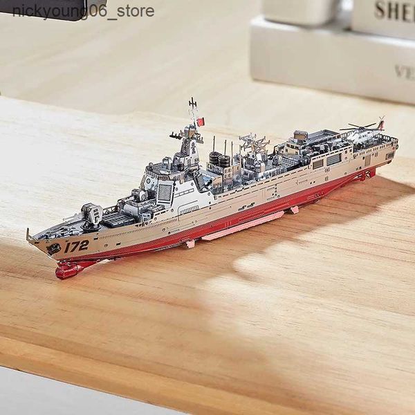 3D Puzzles IRON STAR 3D Metal Puzzle 055 Destroyer 052D Guided Misslle Destroyer DIY Laser Cutting Jigsaw Toys for Adult Children L240910