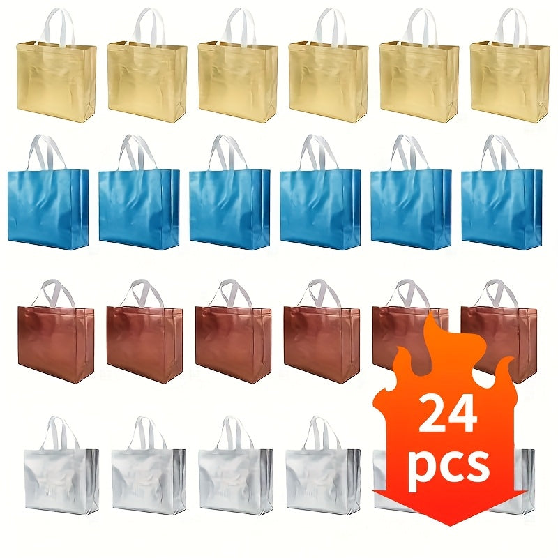 TEMU Halloween 24-48pcs-set, Glossy Reusable Grocery Bagsreusable Gift Bags With Handlesbachelorette Gift Bagsnon-woven Bridesmaid Gift Bags For