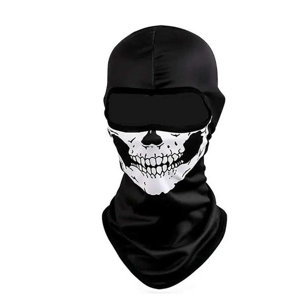 Halloween Skull Print Balaclava Cosplay Costume Ghost Full Face Bike Face Mask Outdoor Motorcycle Riding Men Hat Ski CapsXJ240828