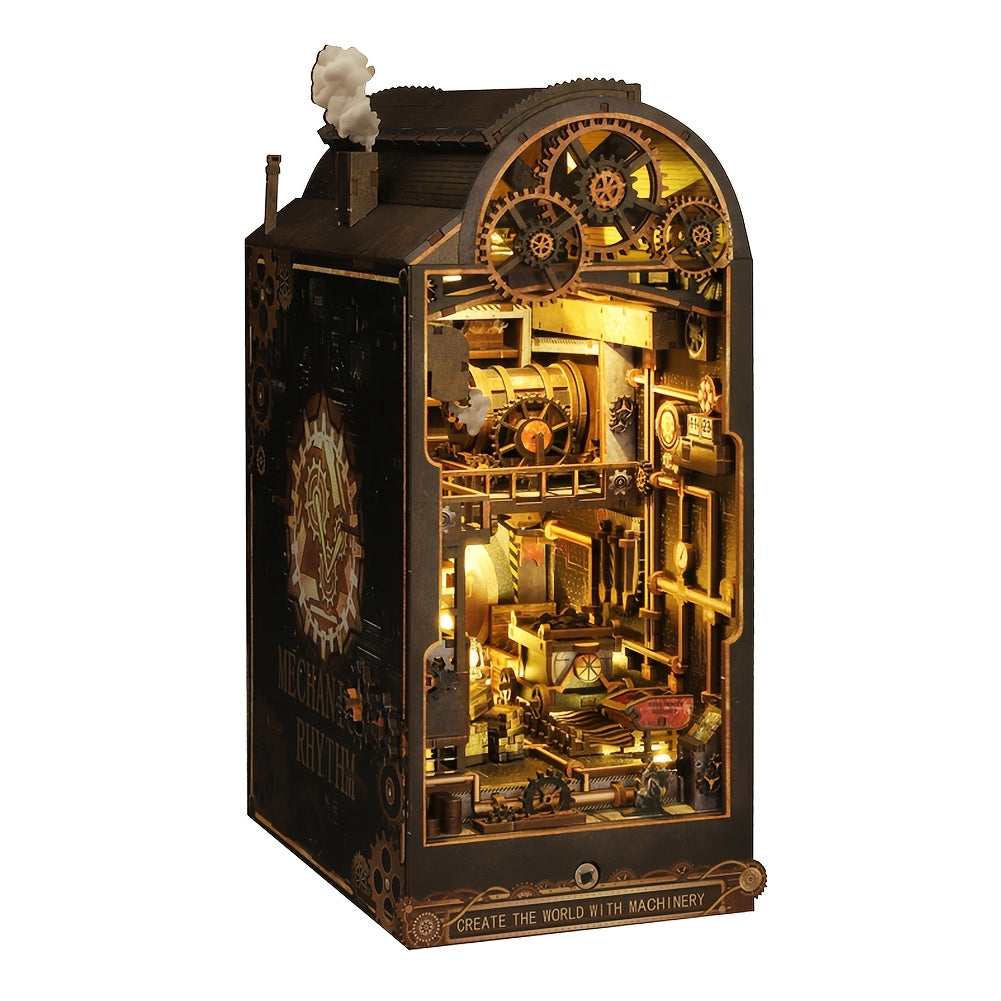 TEMU Diy Mini Dollhouse Book Nook Kit With Miniature Bookshelf & Insert - Wood Model Building For Dolls-doll, Dolls Not Included - Easy Assembly, No