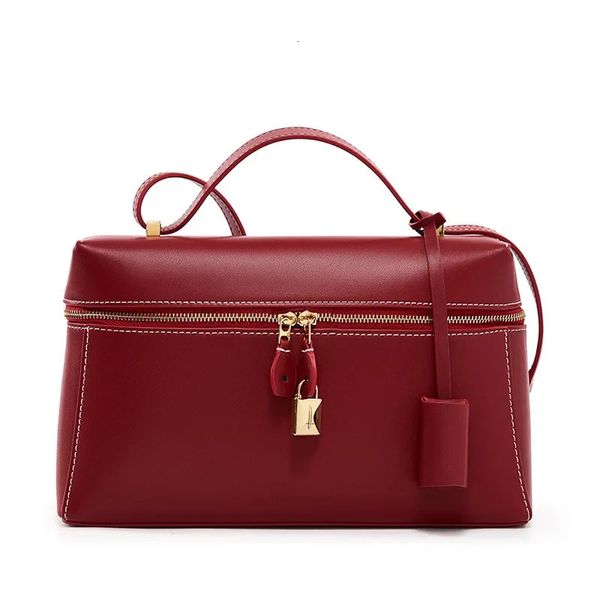 Designer Box Shoulder Women Genuine Leather Cowskin Handbag Female Crossbody Bag Red Coffee Black Bags
