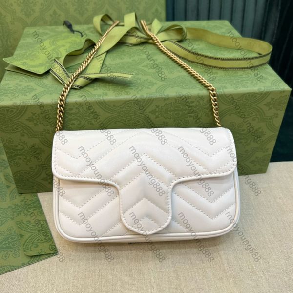 12A Upgrade Mirror Quality Luxurys Designer 16.5cm Mini Marmont Bag Womens Genuine Leather Quilted Flap Purse Handbags Crossbody Black Shoul