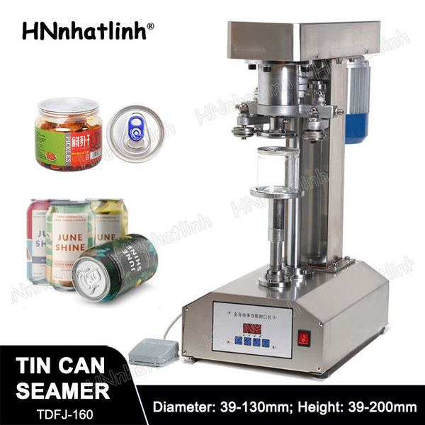 Manual Round Can Seamer Canular Sealer Bench Top Electric Food Beverage Beer Tin Packing Machine For Tin Cans Jars Pet Plastic Cans LT-60C