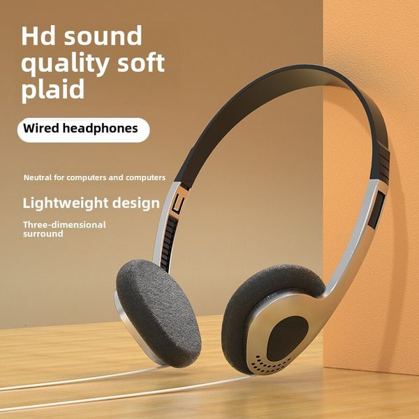 Retro Headsets High Sound Quality Soft And Comfortable Wired Headsets Universal For Mobile Phones And Computers