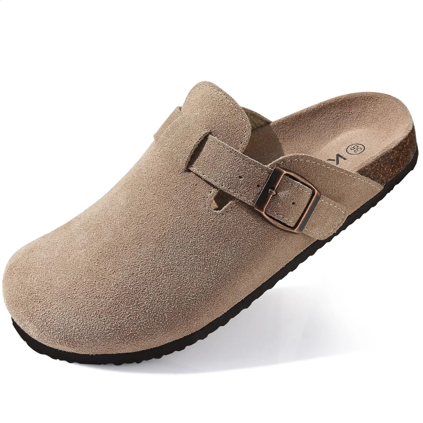 Crestar Fashion Clogs Slippers For Women Classic Suede Men Mules Cork Footbed Leather Potato Shoes With Arch Support Beach Slide 250911