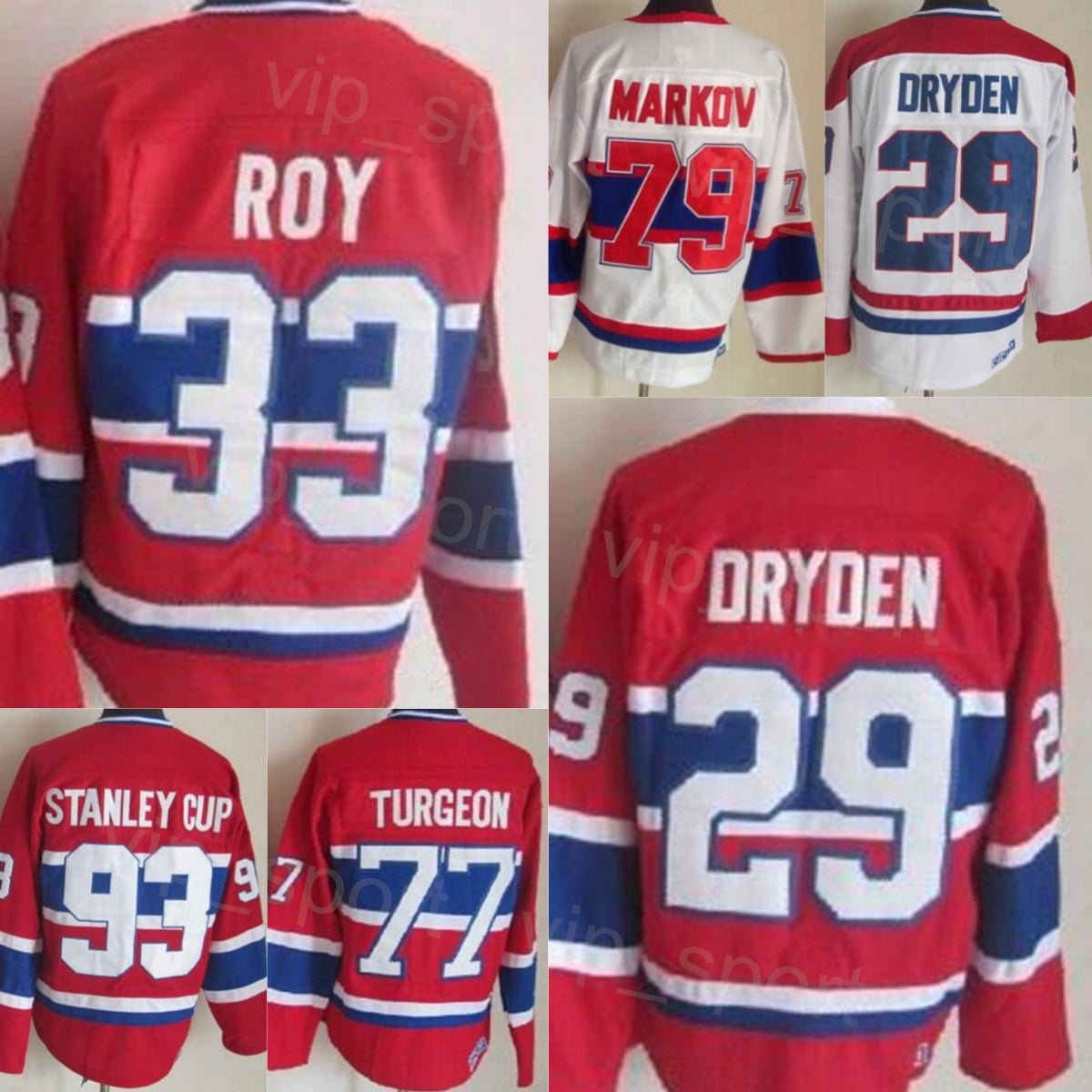 CCM Hockey Retro 77 Pierre Turgeon Jersey Retire 79 Andrei Markov 93 Stanley Cup 29 Ken Dryden 33 Patrick Roy 67 Max Pacioretty 10 Guy Lafleur Vinta