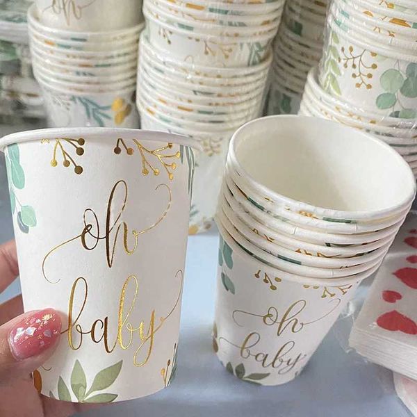 YX Disposable F Dinnerware Customer Jinxin Oh baby disposable tableware left in the jungle plates cups showers boys and girls supplies Q2405