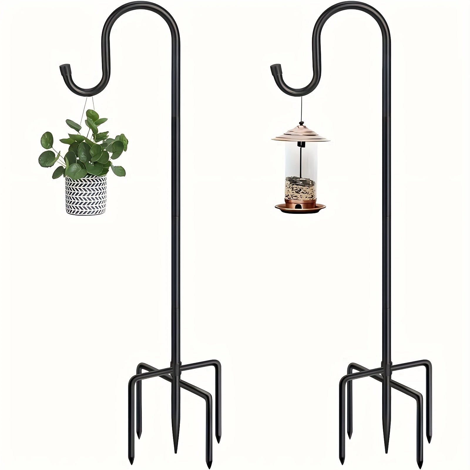 TEMU Multiple Sets Heavy-duty Adjustable Outdoor Wall Hooks - Ground Spike Mount, Plastic With For Hanging Bird Feeders, Planters, - Capacity For,