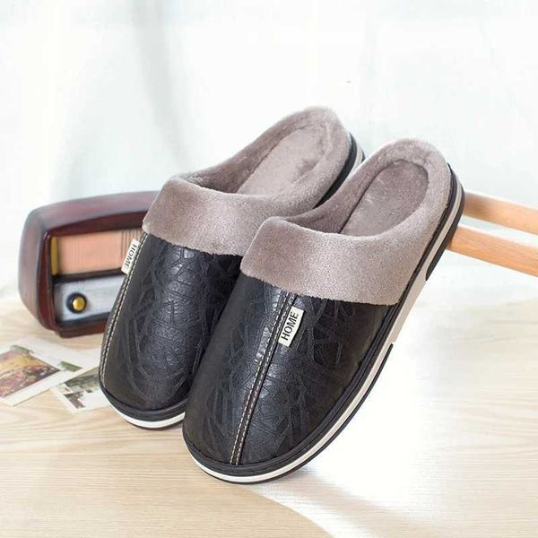 Slippers masculino macio de pelúcia aconchegante chinelos casuais Sapatos anti-esqui aidratom slip-on Shoes Fuzzy Caminhada Indoor Autumn Wi
