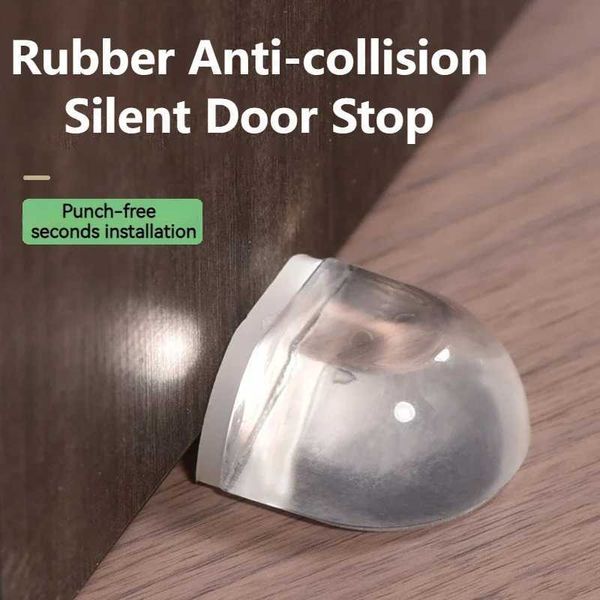 12Pcs door stop punched transparent self-adhesive door stop home protective wall and furniture accessory door stop W250109