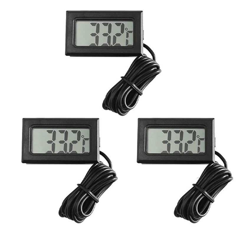3PCS Mini LCD Digital Thermometer with 1 Meter Waterproof Probe Convenient Temperature Meter for Home Fridge Fish Tank Aquarium H250819