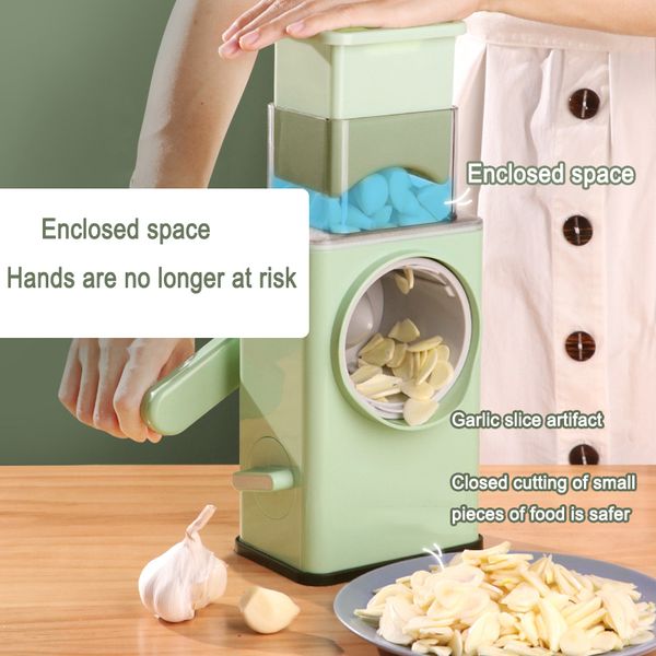 Multi-functional Manual Vegetable Cutter Slicer Fruit Cutter Potato Shred Grater Stainless Steel Round Slicer For Kitchen Tool