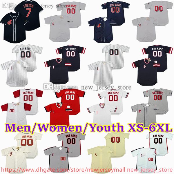 Custom XS-6XL Movie Throwback Baseball Jersey 21 ROCKY COLAVITO 19 BOB FELLER ALBERT BELLE SANDY ALOMAR JOE CHARBONEAU LARRY DOBY CARLOS BAE