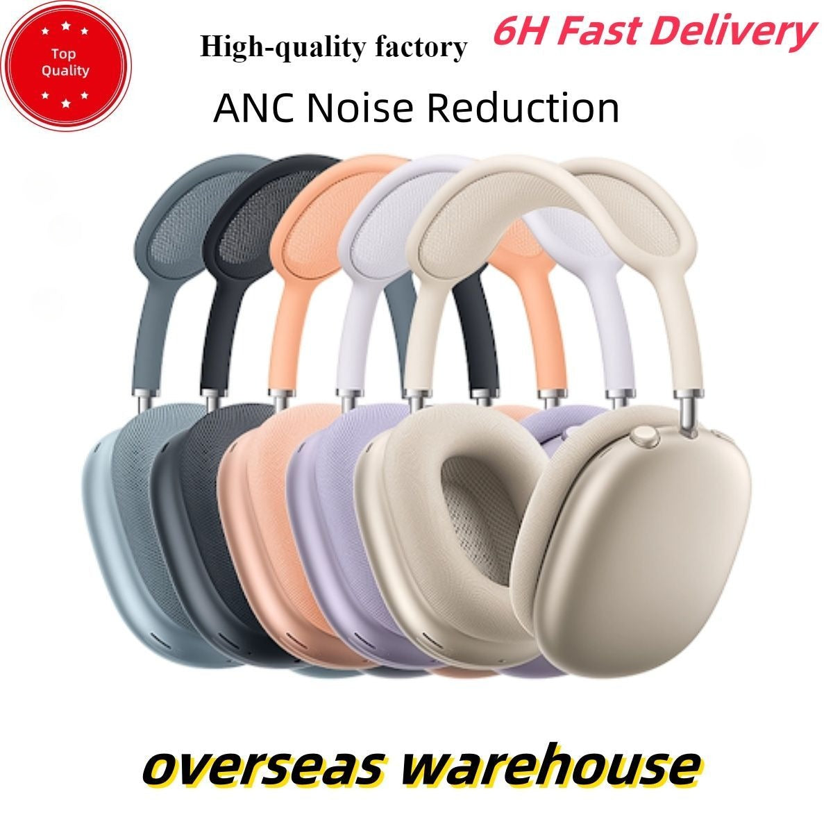 High-quality OEM USA Stock for Airpods Max USBC Bluetooth Earbuds Headphone Accessories Transparent TPU Solid Silicone Waterproof Protective Case Ai