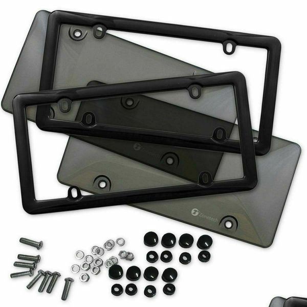 License Plate Frames 2X Clear Tinted d Bubble Tag Shield Er And Frame Drop Delivery Automobiles Motorcycles Exterior Accessories Otzez