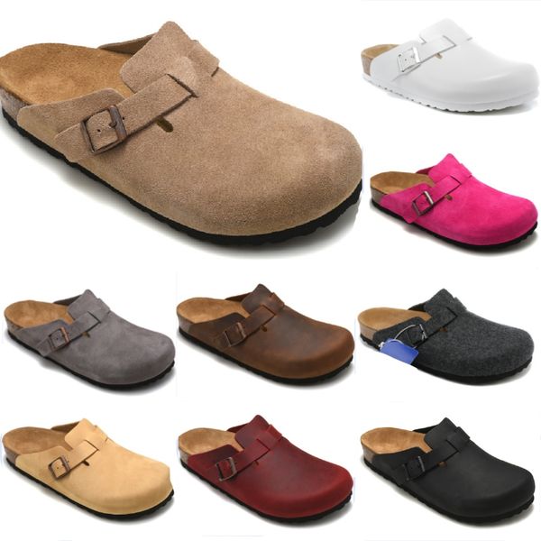 Birks Boston new leather cork slippers clogs bag head pull female male summer anti-skid slippers lazy shoes lovers beach Casual shoes Scuffs