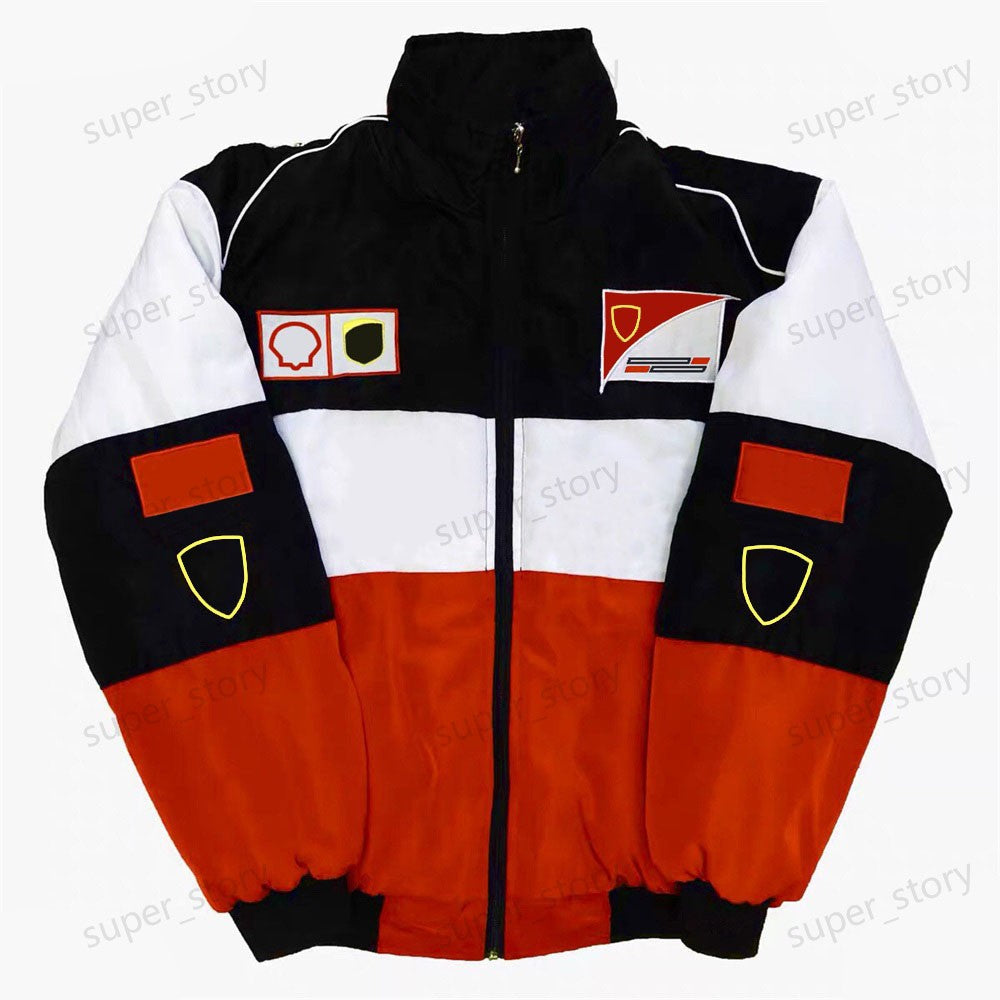 Formula One Racing Jacket mens hoodies Vintage winter car Fans Oversized Full Embroidered Logo Cotton Clothing Coat Clothing Racing outerwear Windpr
