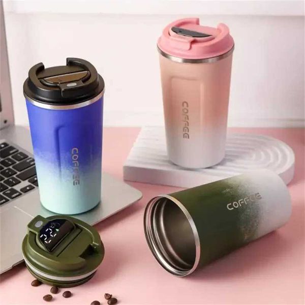 Smart LED Temperature Display Thermos Bottle - 510-380ml Thermal Coffee Mug with Vacuum Insulation, Portable Travel Tumbler for Hot and Cold