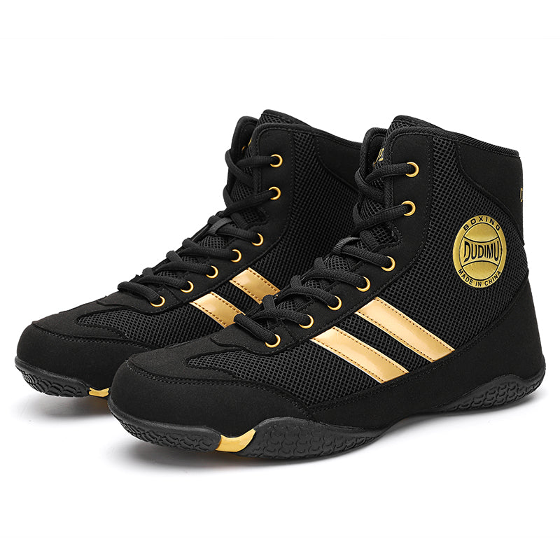 Men&#039;s Professional Boxing Training Shoes, Women&#039;s Free Kickboxing Shoes, Non-Slip Indoor Gym High-Top Fighting, Sanda & Wrestling Shoes