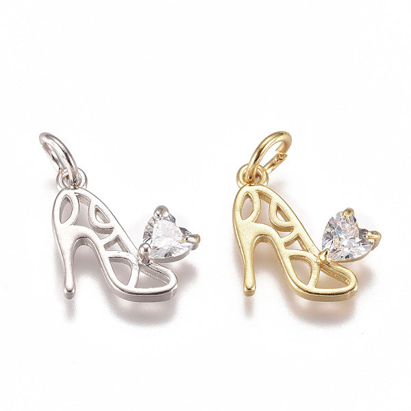 Micro pavé de latón circonio cúbico stilettos charms