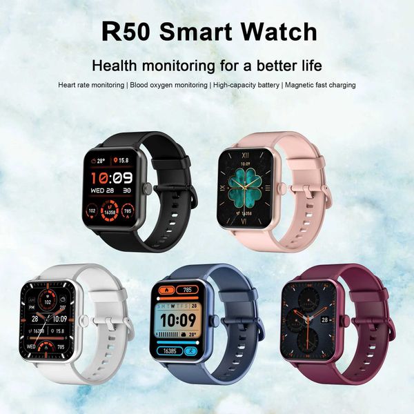 Smart Watches Blackview R50 smartwatch (Bluetooth calling) voice assistant large screen womens health sweat resistant aluminum alloy shell s