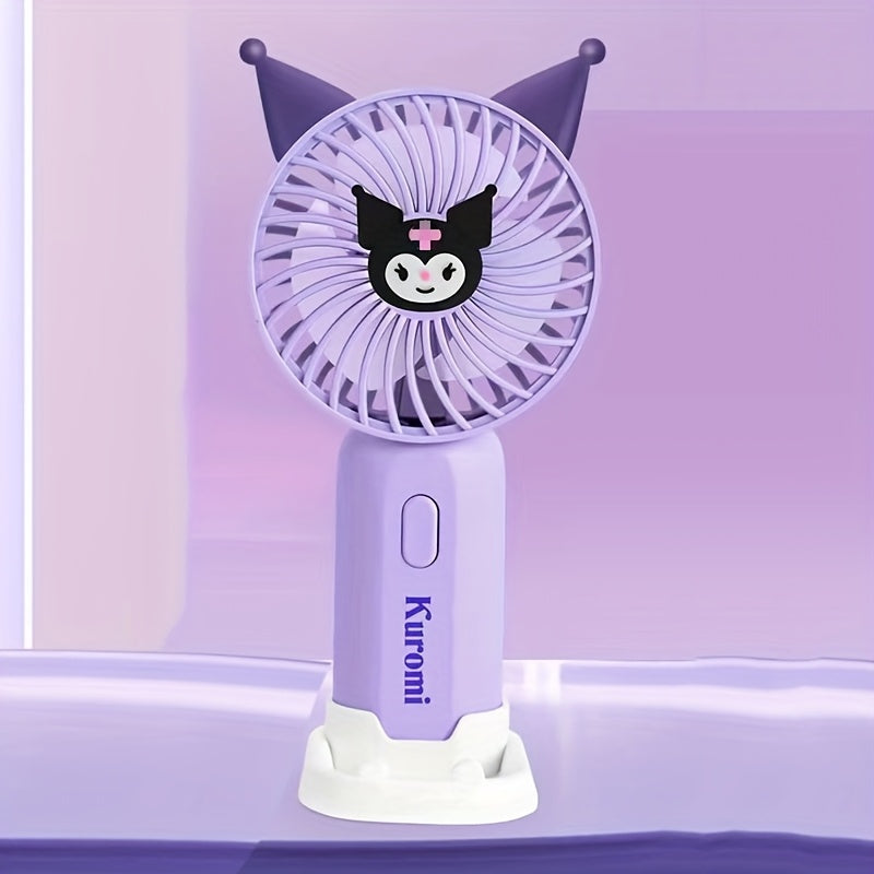 TEMU Hello Kitty, Kuromi, My Melody, And Cinnamoroll Desktop Fans, Suitable For Travel, Office, And Outdoor Use, Durable And Portable Design, Travel