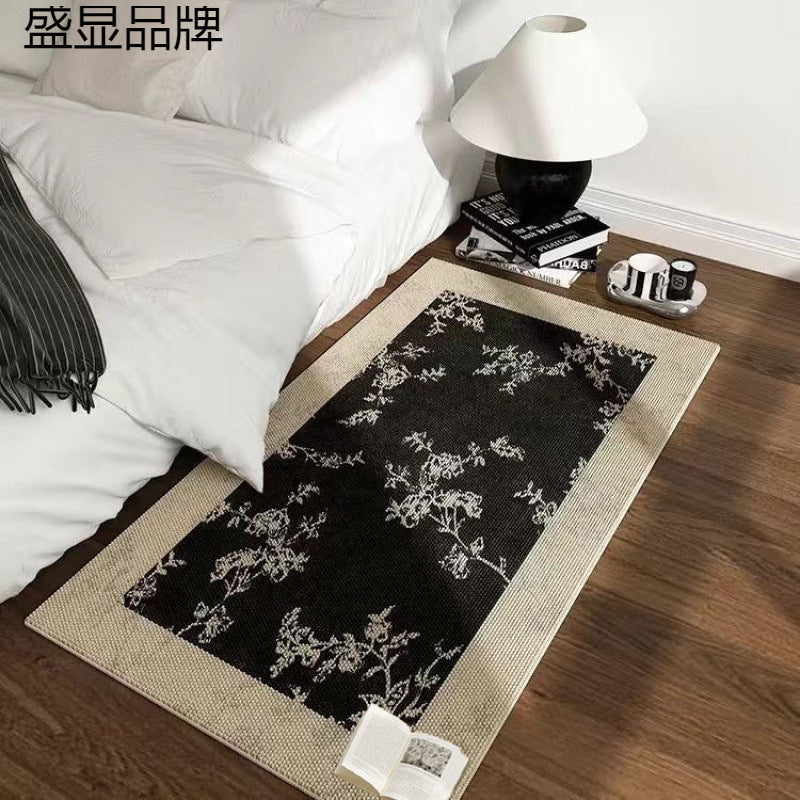 Bedside carpet, vintage bedroom, living room floor mat, French design, bedroom, room, dirt resistant and wear-resistant carpet