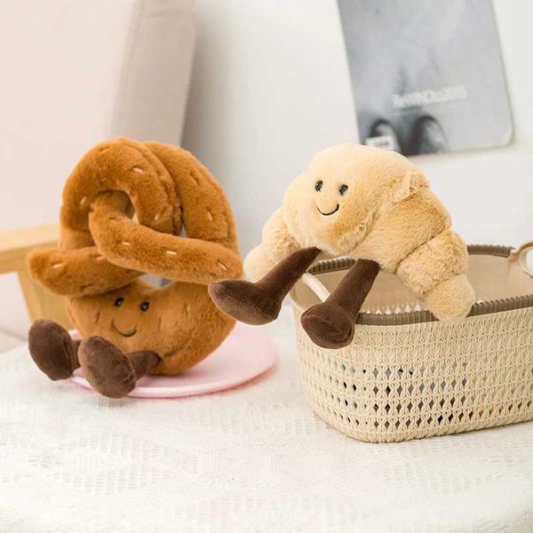 s Cute Plush Toast Bread Pretzel Croissant Baguette Toy Stuffed Food Bread Soft Doll Birthday Christmas Gift for KidsXJ250109