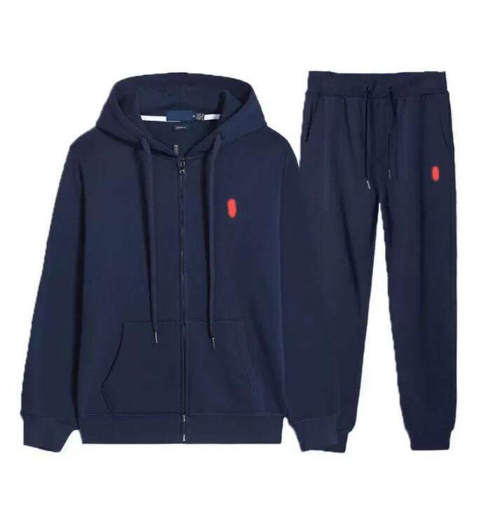 Mens Polo Tracksuit Sportswear Set Winter pony Embroidery warm women hoodies Designer cardigan Zipper Jacket hoody pants 2-piece sets