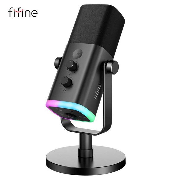 Microphones dynamic microphone with touch mute button headphone jack IO control suitable for PC mixer game microphone amplifier AM8 J240830B