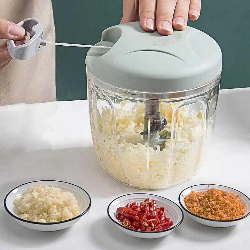 500-900ML Hand Chopper Manual Rope Food Processor Silcer Shredder Salad Maker Garlic Onion Cutter Kitchen Tool AccessoriesXJ240903