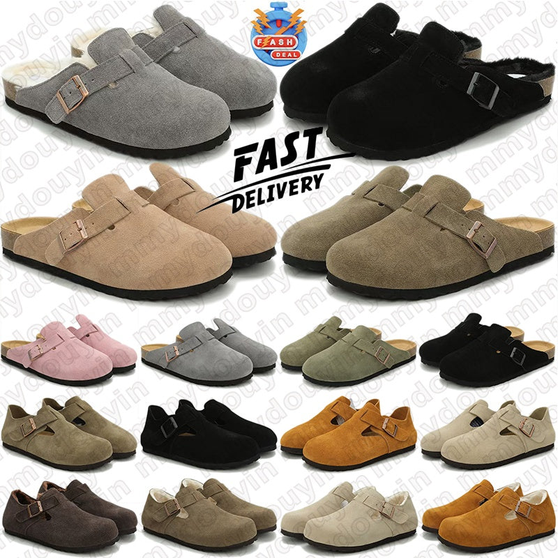 Free Shipping Clog Slippers Designer Sandals Women Men Slides Shoes Shearling Suede Leather Clogs mens womens sliders trainers flip flops sandles sa