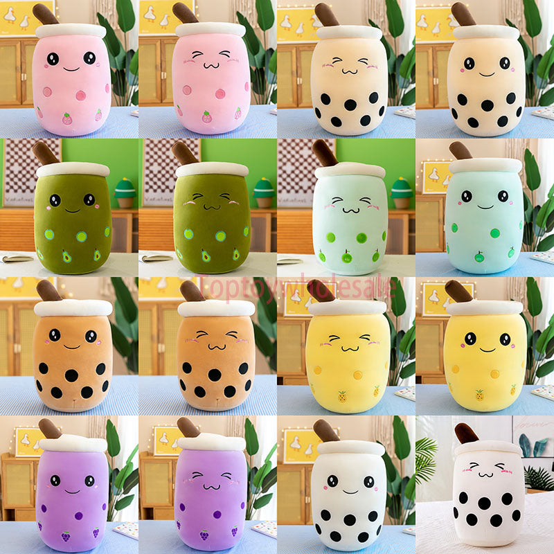 24cm 30cm Cute cartoon pearl milk tea plush toy Boba bubble children&#039;s pillow