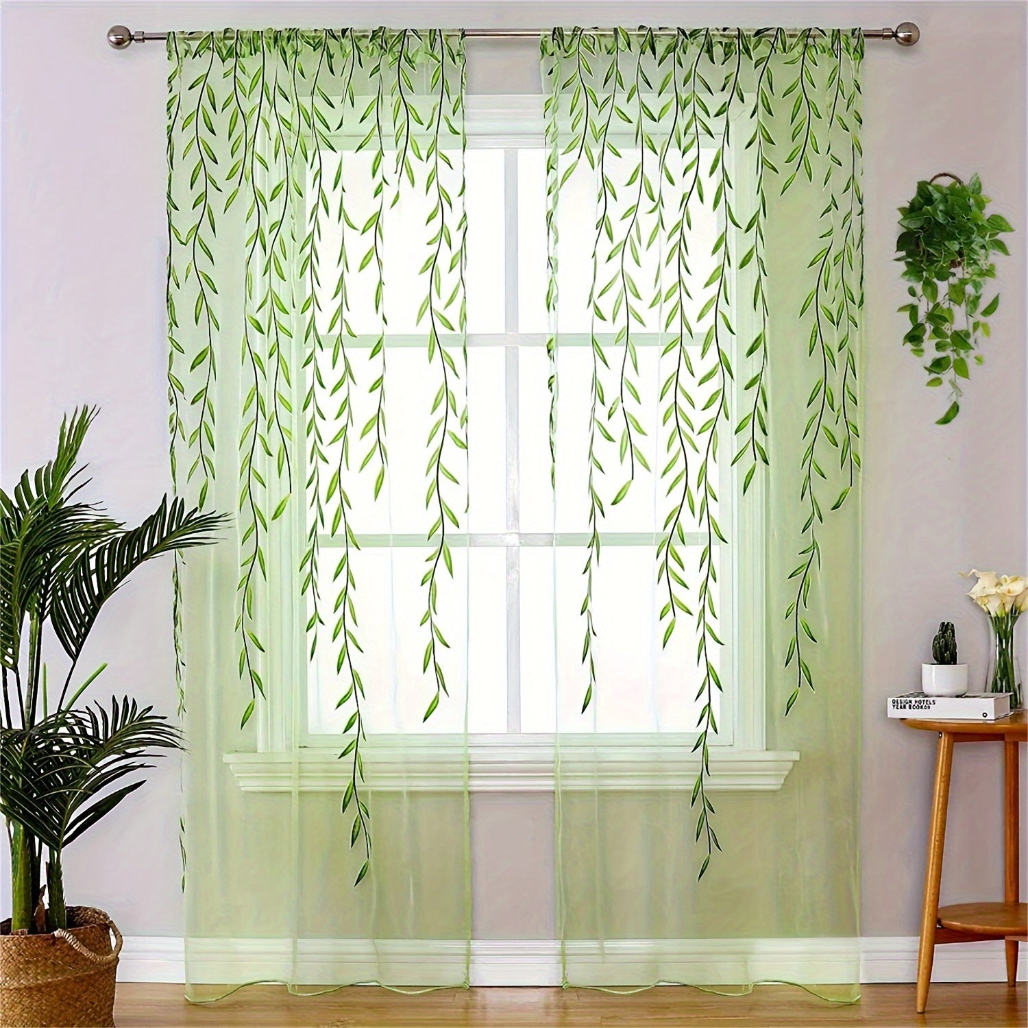 TEMU 1pc Curtain, 200*100cm Tulle Curtain, 1pc Pattern Curtain, Suitable For Living Room, Bedroom, Balcony. If A Large Window, Please Order 2pcs
