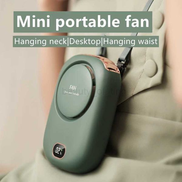 Portable Mini Bladeless Hanging Neck Fan USB Rechargeable Air Conditioning Blower Grafted Eyelashes Dryer Travel Air Cooler FanCL240712
